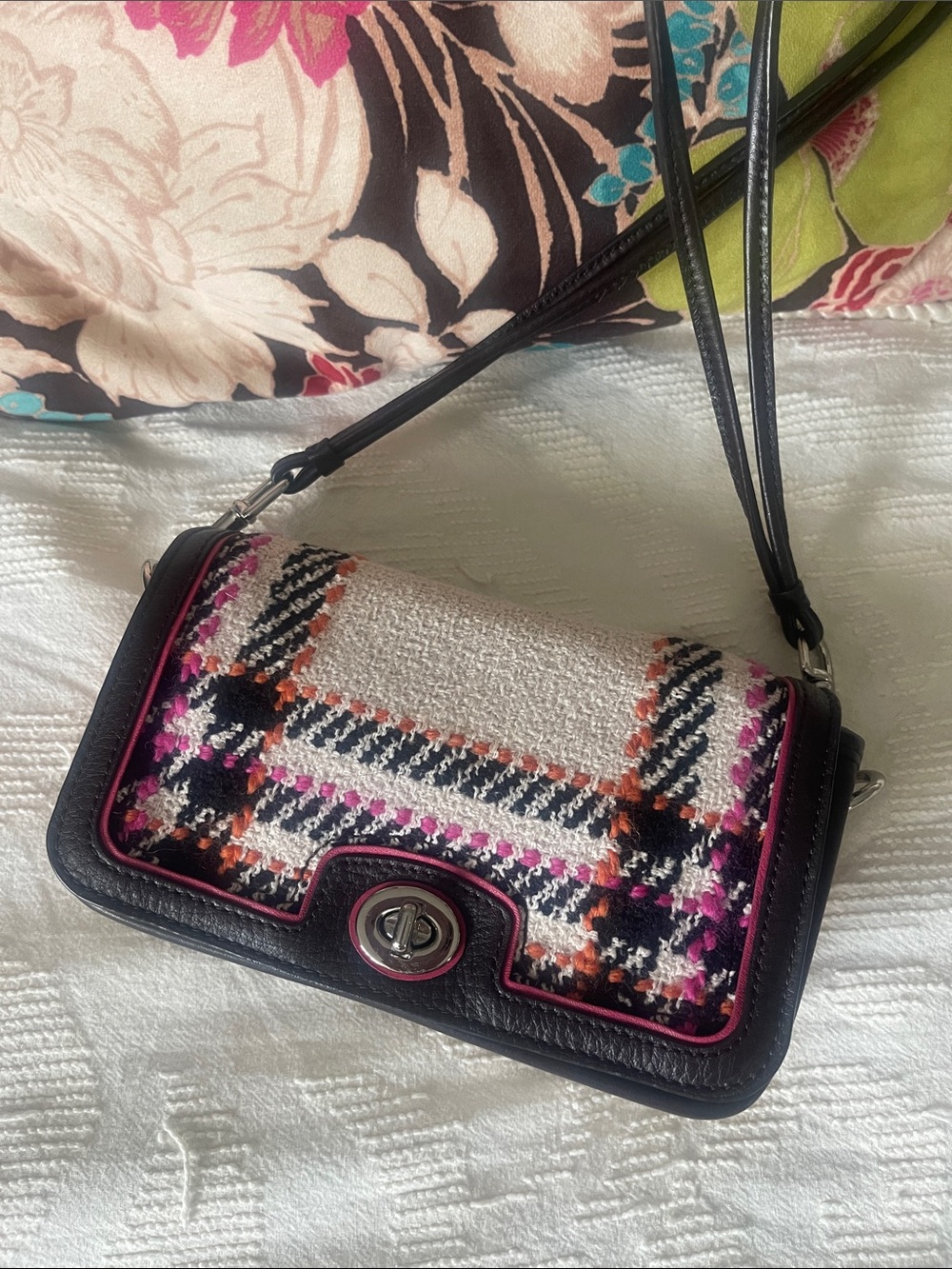 Coach Women’s Tweed Multicolored Crossbody Bag